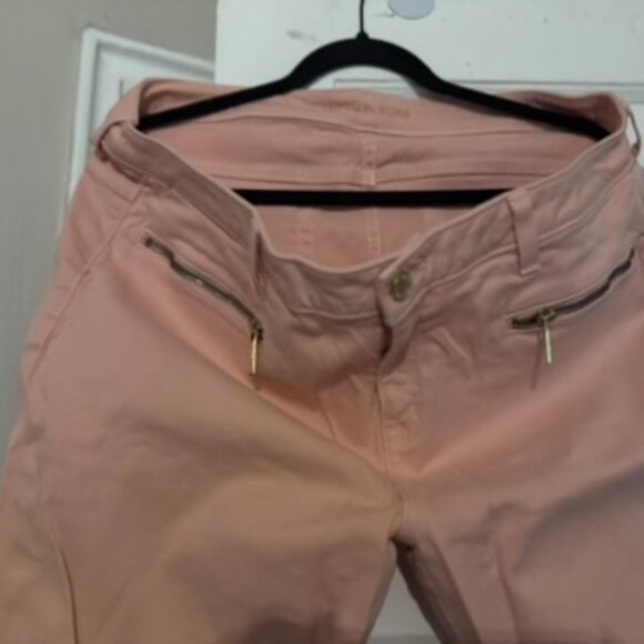 Michael Kors Womens 16W Issy Skinny Straight Jeans Pink Denim Zip Front Pockets - Picture 3 of 5